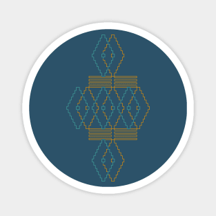 Ethno pattern made of geometric elements Magnet